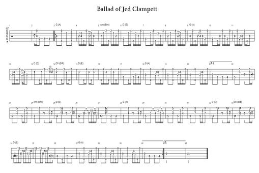 Ballad of Jed Clampett - Banjo Backup Tabs