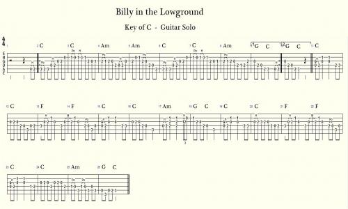 Billy in the Lowground - Gitarre Tabs