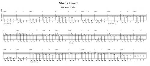 Shady Grove - Gitarre Tabs