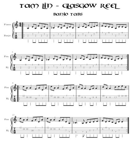 Tam Lin Glasgow Reel Banjo Tabs