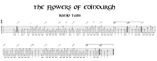 The Flowers of Edenburgh Banjo Tabs