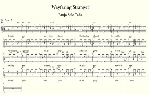 Wayfaring Stranger Banjo Tabs