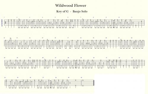 Wildwood Flower Banjo Tabs